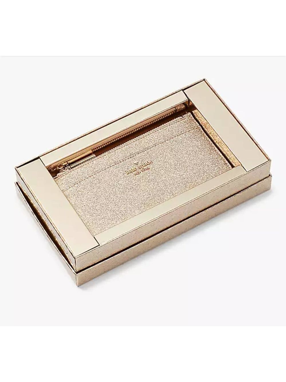 KATE SPADE LARGE SLIM CARDHOLDER ROSE GOLD GLITTER